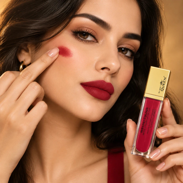 رژ و رژگونه ۲ در ۱ مخملی و مات QUEEN